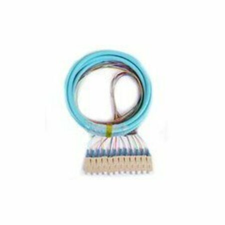 SWE-TECH 3C 12 Strand Fiber Pigtail, 50/125 MultmodeAqua Boot, OM3, SC/PC connectors, 3 meter FWT15F1-40012